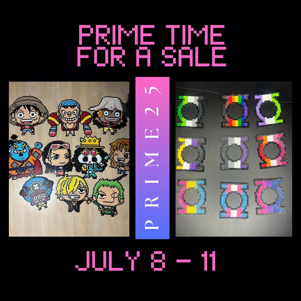 One piece and green lantern pride flag perlers.