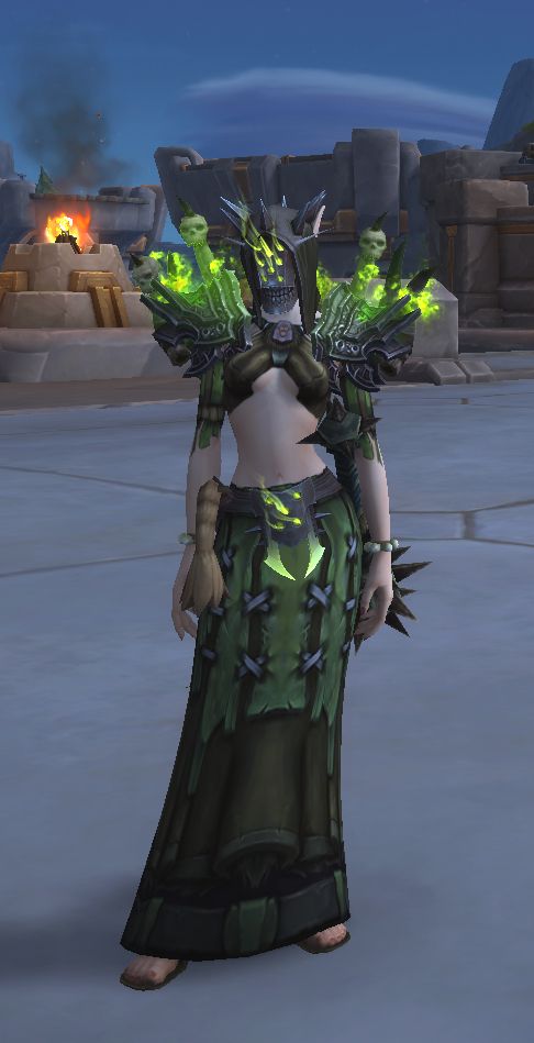 Void elf transmog inspired by lord of the rings mouth of Sauron. 