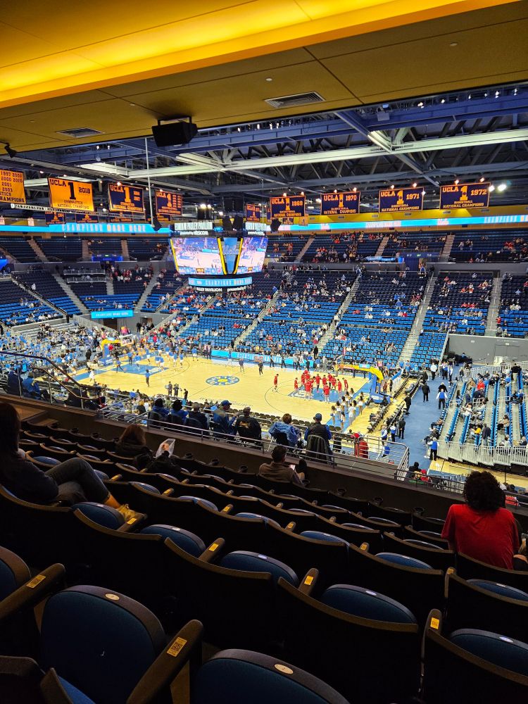 Pauley Pavilion, less than a minute before the national anthem.
