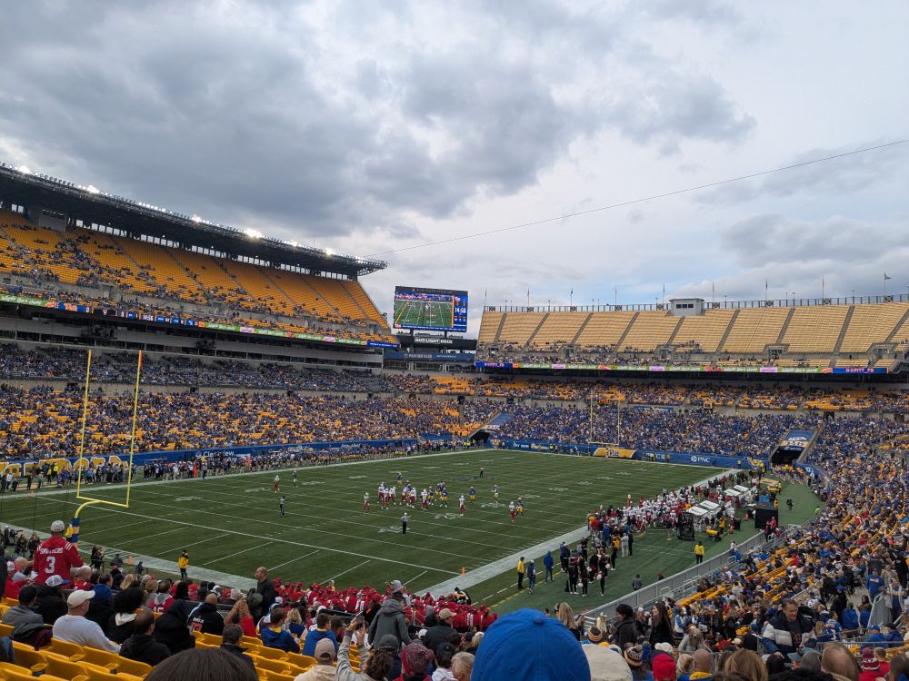 pitt vs. NC State football playing shortly after kickoff at acrisure stadium on 10/25/25