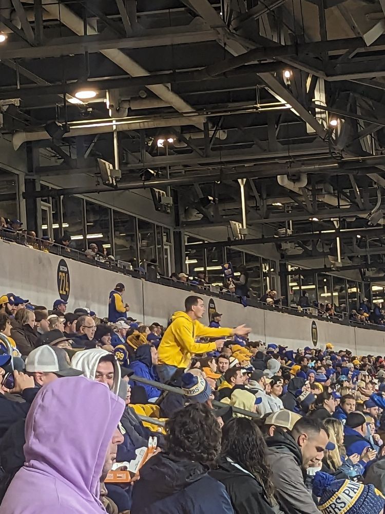 very animated Pitt fan yells at team and refs