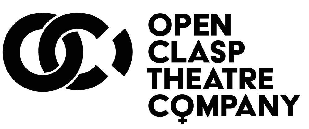 Two black links, one of which is unlinked to look like the letter C next to Open Clasp Theatre Company in bold black text.