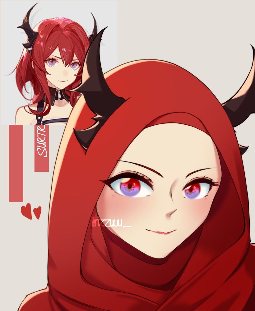 Surtr (Arknights) with head cover design 