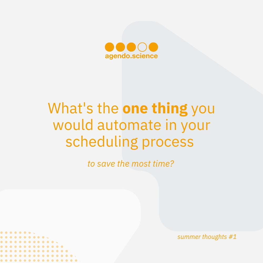 What's the one thing you would automate in your scheduling process to save the most time? 
#LabEfficiency #Automation #CoreFacilities #TimeManagement