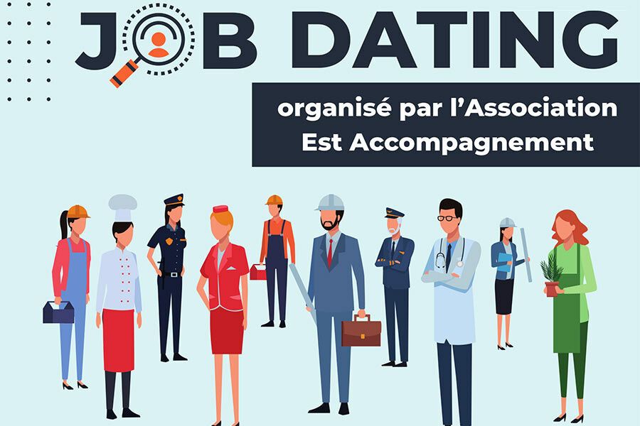 Illustration de plusieurs types de métiers. Cet événement sera l’occasion pour les recruteurs de rencontrer des candidats potentiels dans un format dynamique et convivial. 