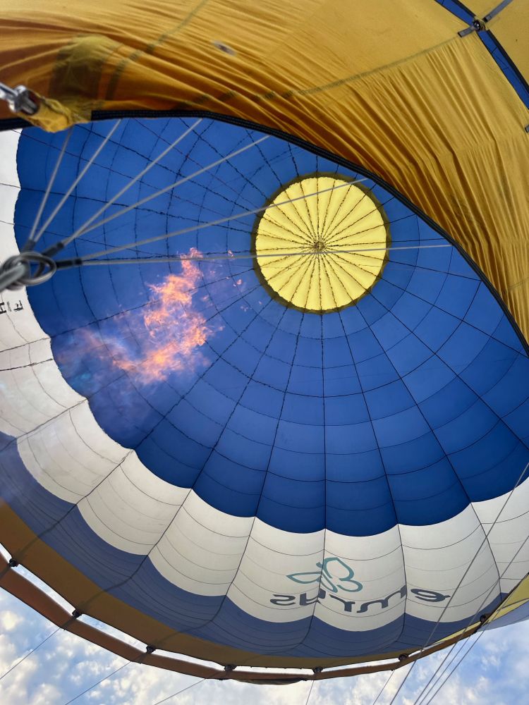 Deux prototypes ont été développé en Lorraine à Luneville.Il existe des ballons ou la nacelle est accessible , souvent en retirant la facade la personne est transférée sur un siège fixé.

Là, la volonté a été que la personne reste dans son fauteuil manuel ou électrique. Elle accède par une rampe (la porte en plexiglas de la nacelle. Son fauteuil est fixé au fond de la nacelle, comme dans les véhicules de transport