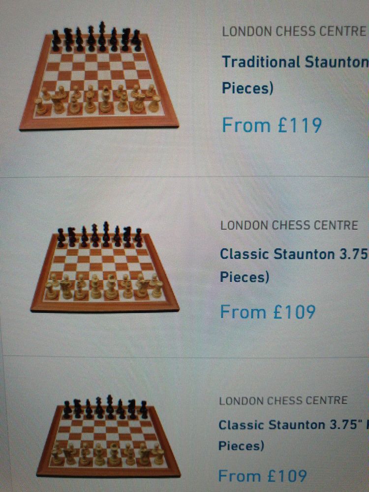 3 Staunton chess sets