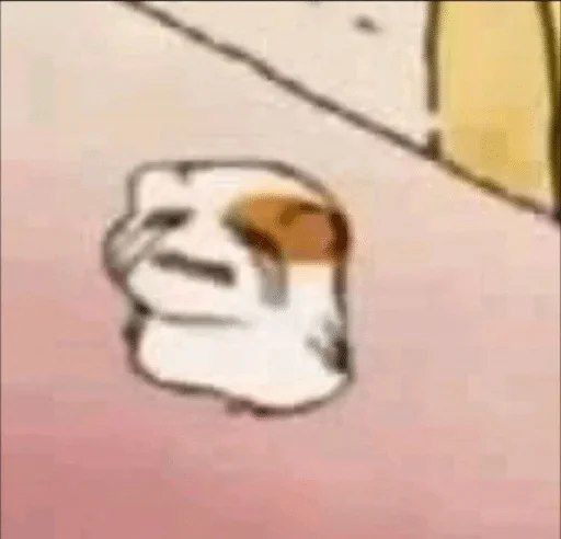 ebichu, personagem hamster do anime "Oruchuban Ebichu", em baixíssima resolução. ela está chorando muito triste miserável toda derretida xoxa capenga manca e anêmica.