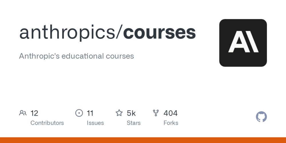 GitHub - anthropics/courses: Anthropic's educational courses