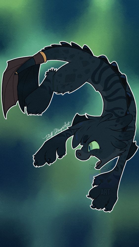 A black Xero with a prosthetic tail a la Toothless style leaps away from danger and goes into attack mode