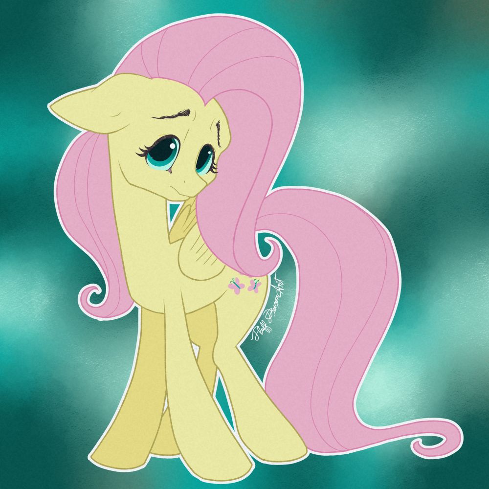 Fluttershy stands nervously, looking at you for approval. 