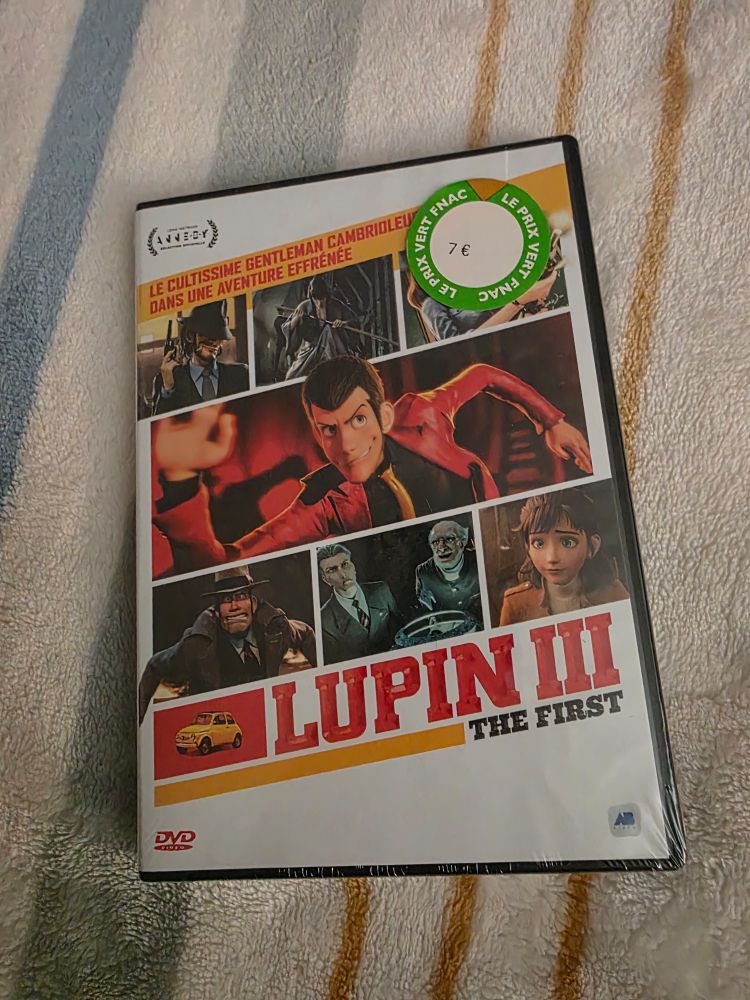 The movie Lupin III: The First on DVD in the French language.