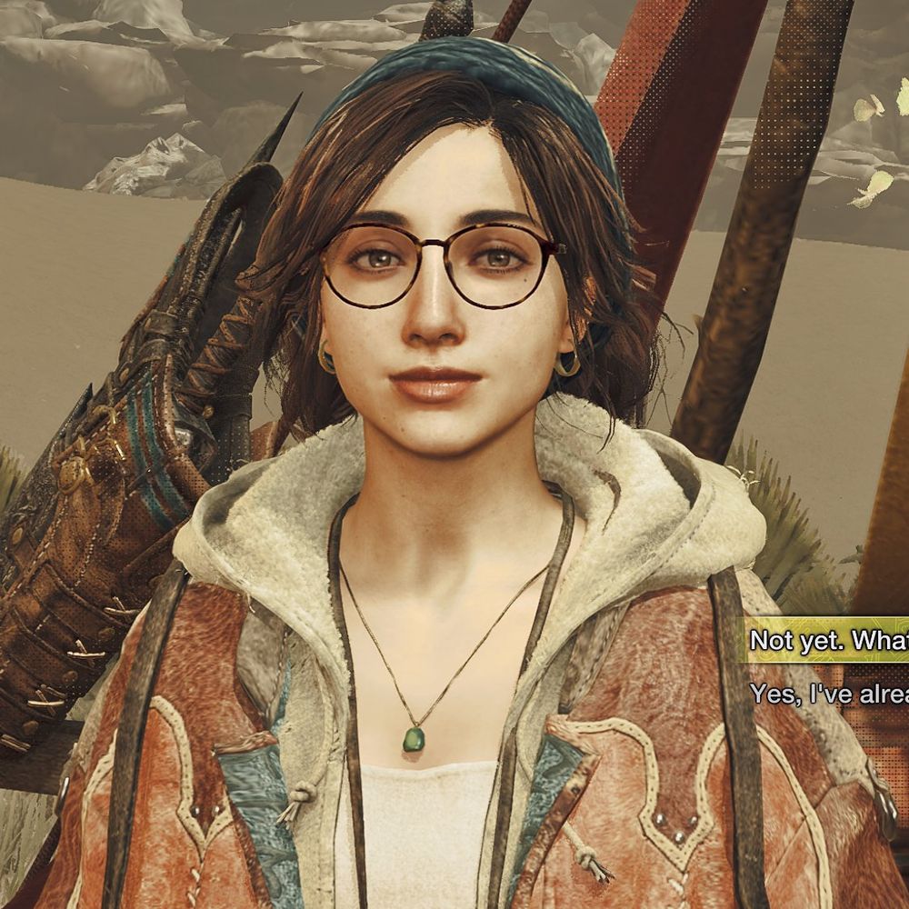 Chatting with alma, I'm so glad that capcom cranked the fuck outta their engine so they can show that alma either has skin that isn't perfect or maybe has a birthmark on her cheek, not visible in this image