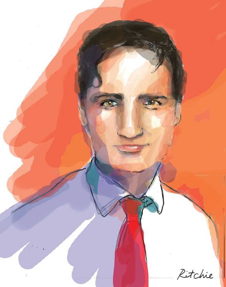 Prime minister of Canada, Justin Trudeau resigns from office. A sad day for Canada and its citizens given the new leadership coming to our closest neighbour. True North strong and free.  A portrait of Trudea staring at the viewer, showing his confidence and strength. 