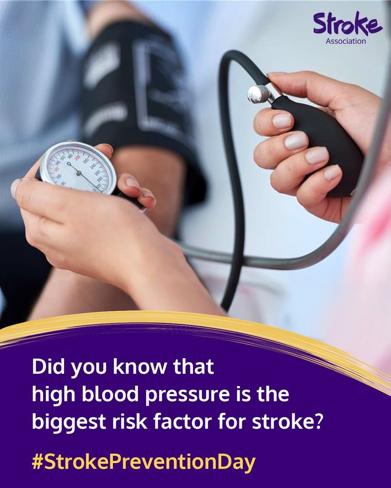 High blood pressure is the biggest risk factor for stroke. It plays a part in about half of all strokes. 
This #StrokePreventionDay we're proud to support the Stroke Association and join them in encouraging everyone to check their blood pressure so that we can stop stroke before it happens. Find out more at www.stroke.org.uk/stroke-prevention-day 
#SPD25 