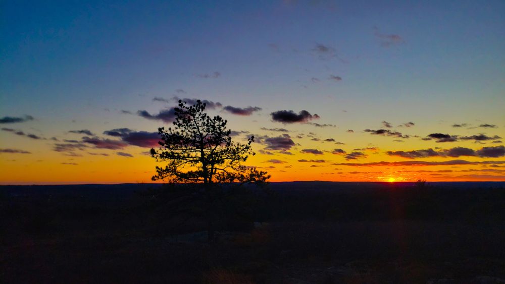 Sunset and dusk this afternoon, Dec 12th, from Buck Hill!