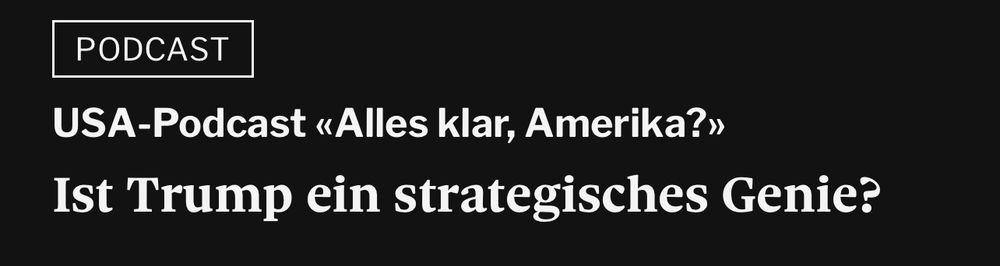 Titel eines Artikels: Ist Trump ein strategisches Genie?