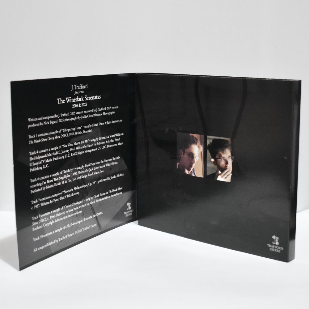 Open gatefold CD of The Winedark Serenatas by J. Trafford