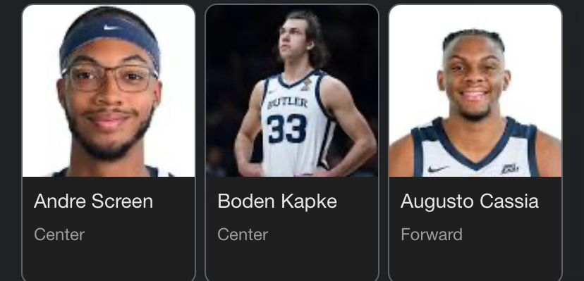 Butler Basketball players with funny names. Like Andre Screen