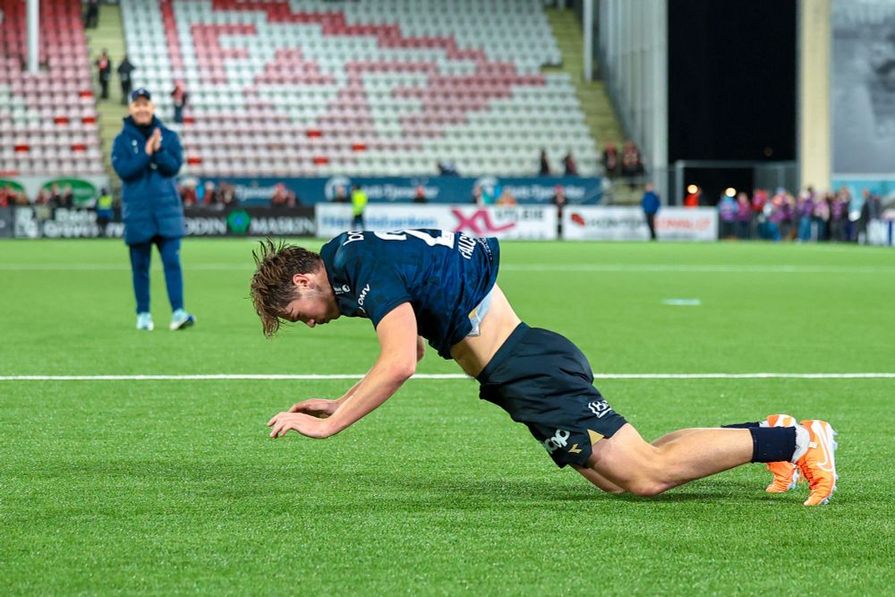 Henrik Falchener med scoring mot FFK. En scoring som kan være forskjell på gull og sølv!
Foto: Thomas Andersen/NTB