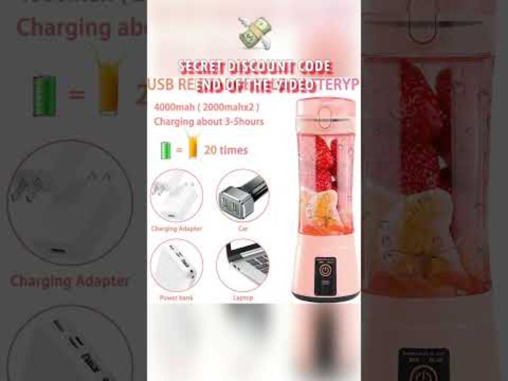 💖 The Cutest Mini Blender You Didn’t Know You Needed! 🔋🍓#shorts