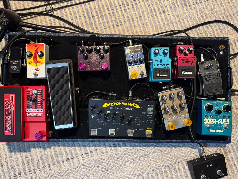 Soooo many guitar pedals on my pedal board