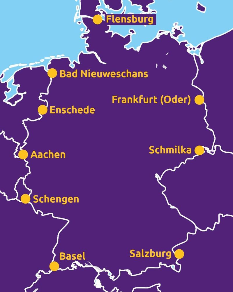 Karte mit Demonstrationen um Deutschland