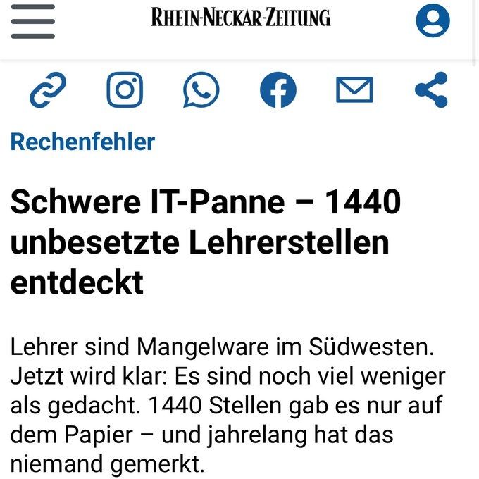 Schwere IT-Panne - 1440 unbesetzte Lehrerstellen entdeckt 