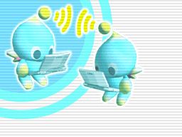 two chao from sonic rush communicating wirelessly 