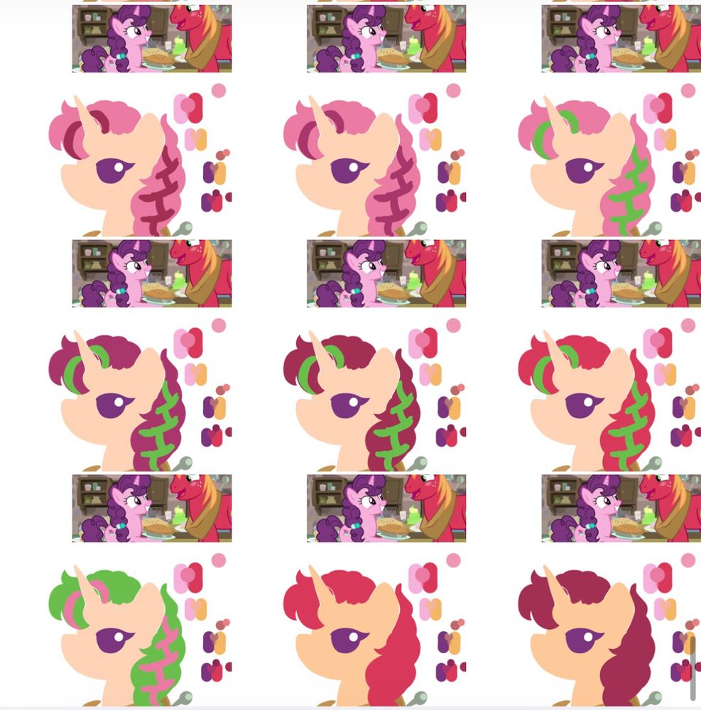 More photos of the unicorn concept, with more varying colors. This set also includes green.