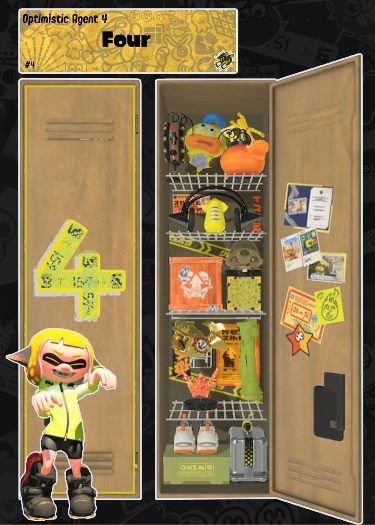 edit of a Splatoon 3 locker themed after the character agent 4