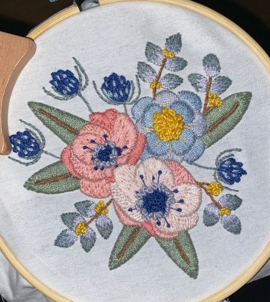 Finished embroidery floral