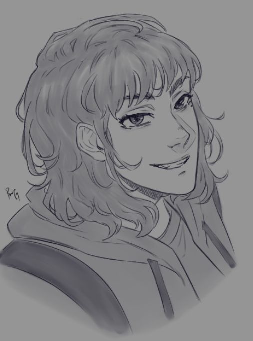 A bust sketch of Han Sooyoung from ORV