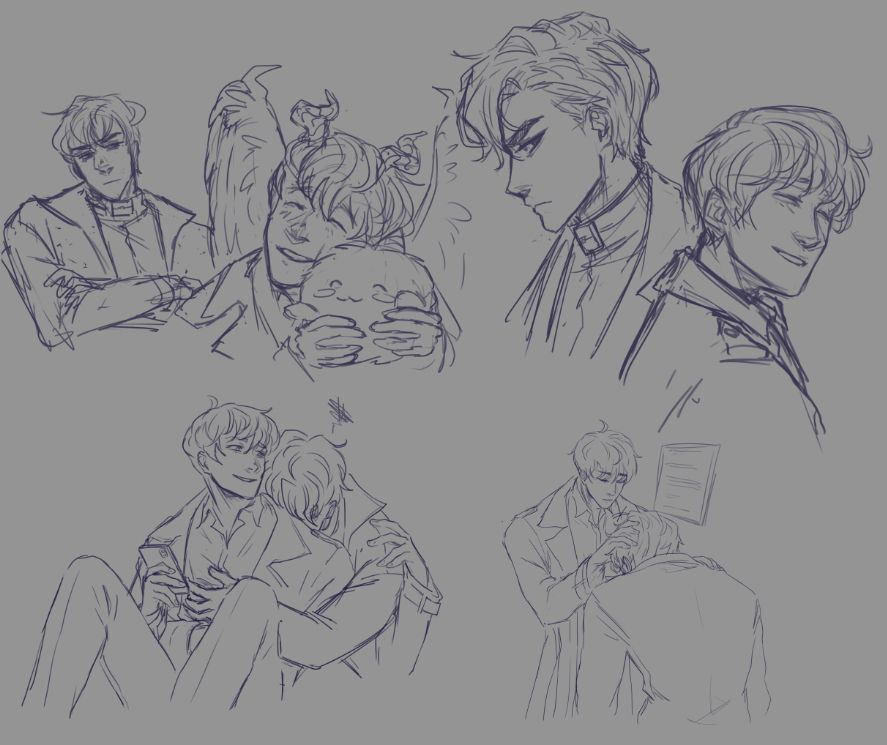 sketches of Yoo Joonghyuk and Kim Dokja together