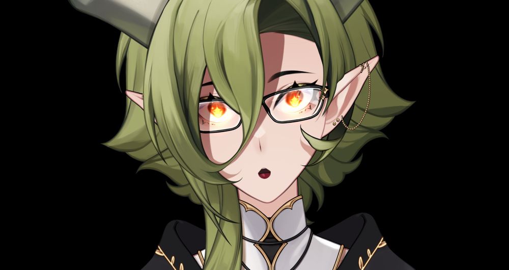 A green haired dragon girl with glasses stares at you with glowing stars in her eyes.  She looks shocked.