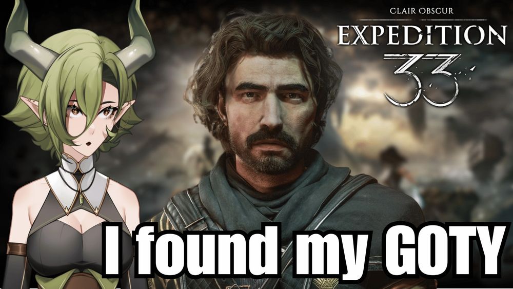 Amalia looks stunned while the Expedition 33 main character is in the background.  The text reads "I found my GOTY".