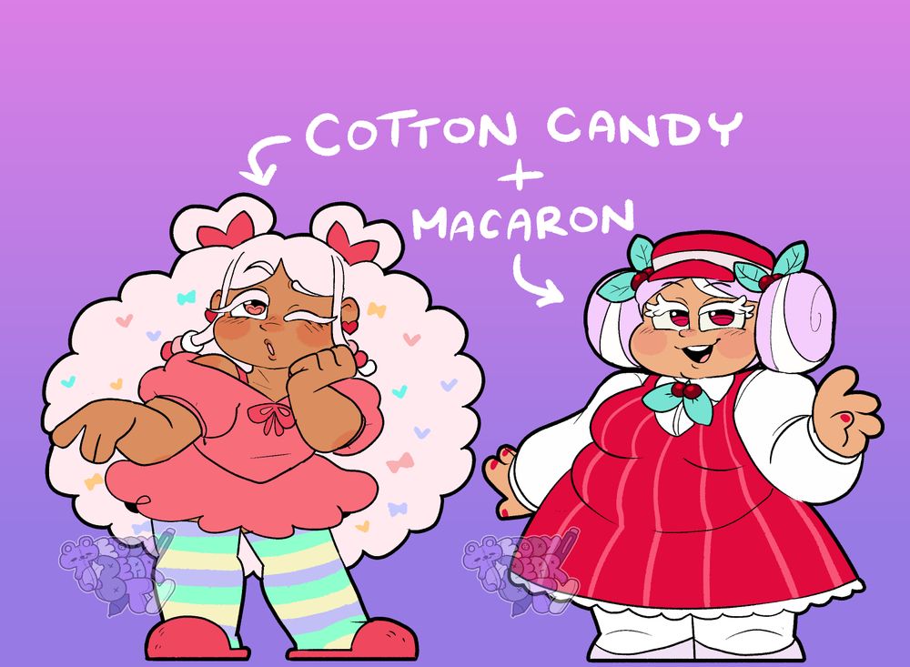 Cotton Candy and Macaron Cookie from Cookie Run Ovenbreak