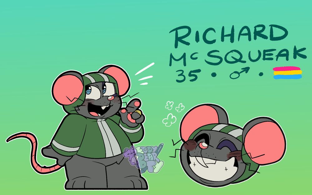Richard “Dicky” McSqueak from my original project “Party Animals”.