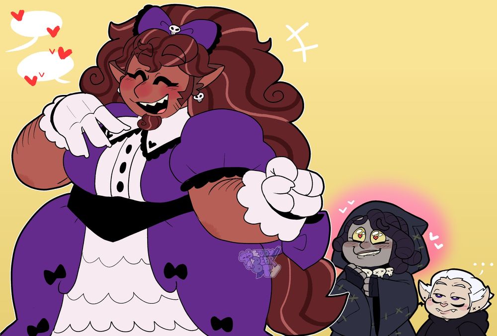 Choco Werehound Princess, Licorice Cookie and Bat Cat from Cookie Run Kingdom.