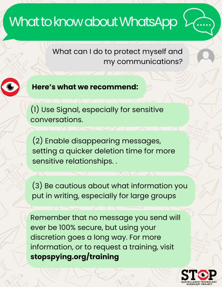 For more information, visit stopspying.org/training