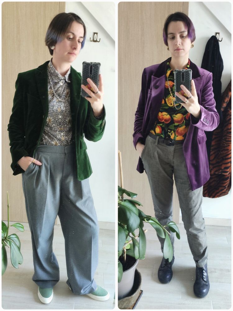 Mirror selfie. Dandy queer style