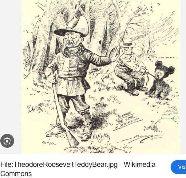 Pulitzer Prize-winning political cartoonist Clifford Berryman drew the event in the Washington Post titled “Drawing the Line in Mississippi"