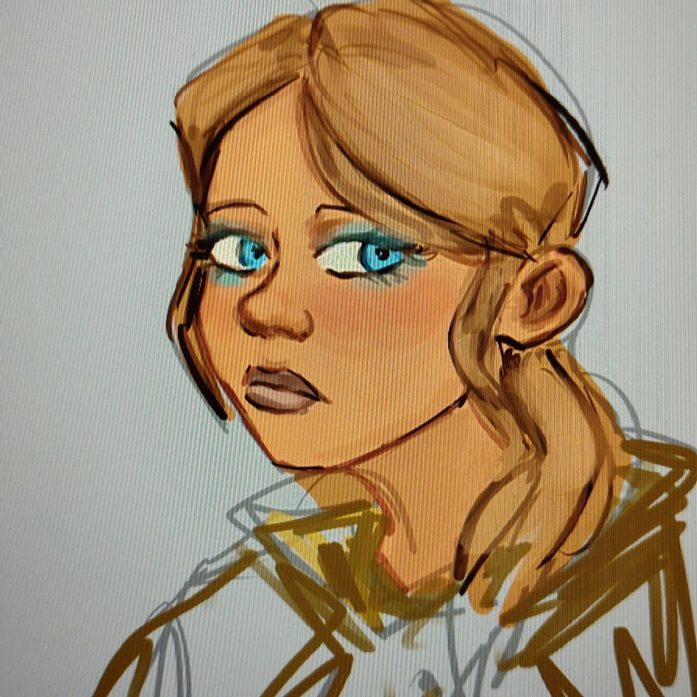 drawing of chloe from miraculous (white girl with blonde hair and blue eyes)