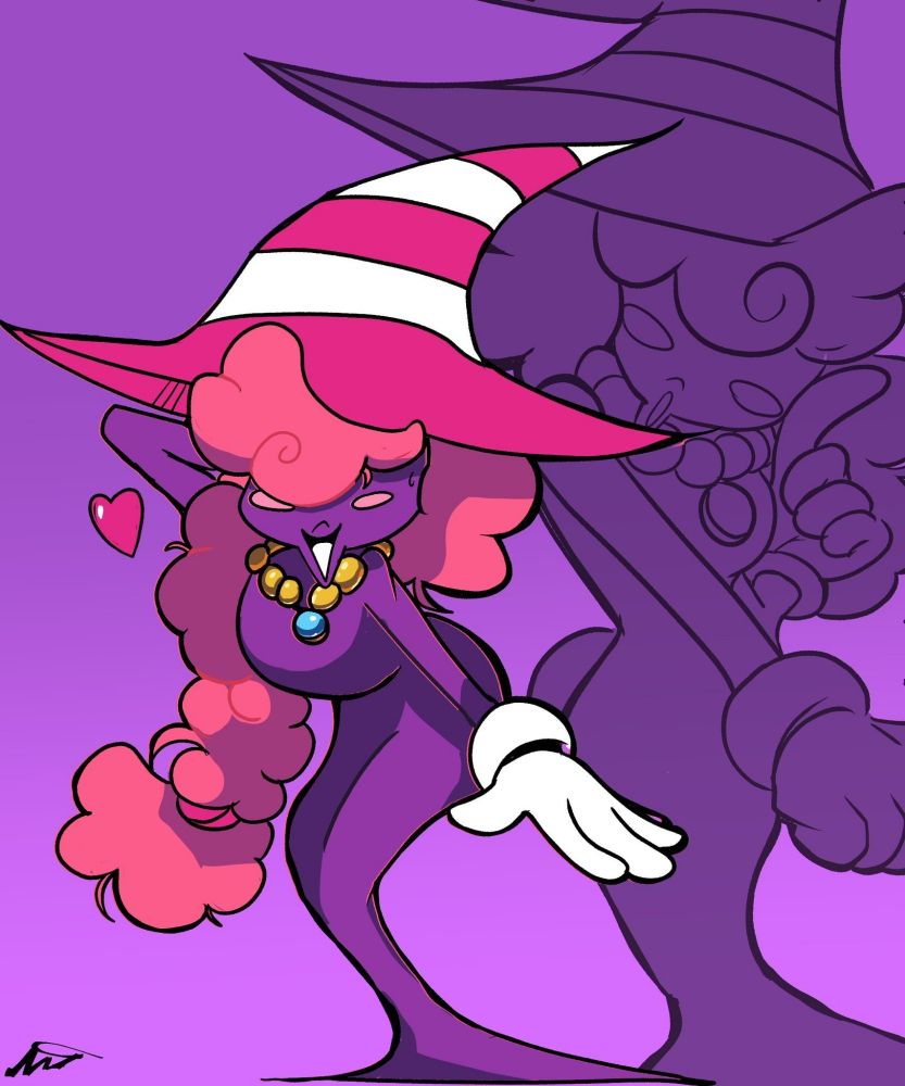 Vivian from Paper Mario with curly hair