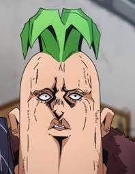A picture of Pesci from JoJo's Bizarre Adventures Golden Wind, looking confused 