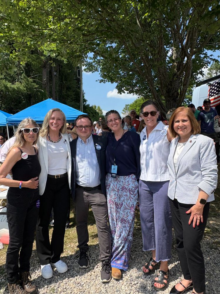 Left to right: Susan Anderson, Abigail Spanberger, Michael Sutphin, Lauren Colliver, Susan Mattingly, and Ghazala Hashmi