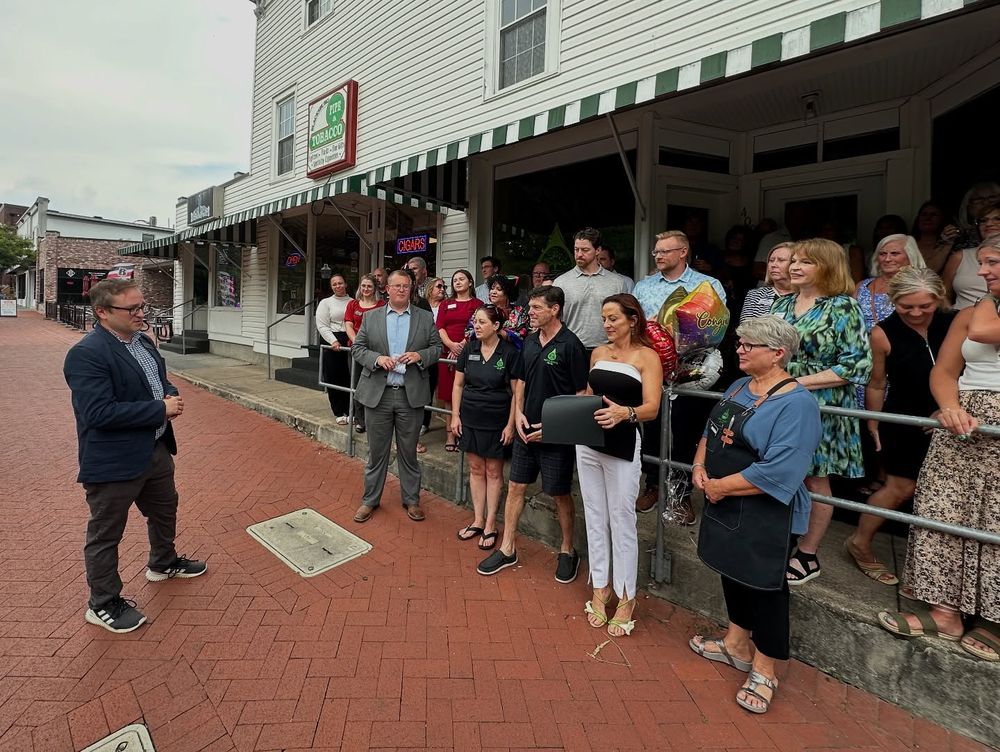 Michael speaking at the Rustic Roots ribbon cutting