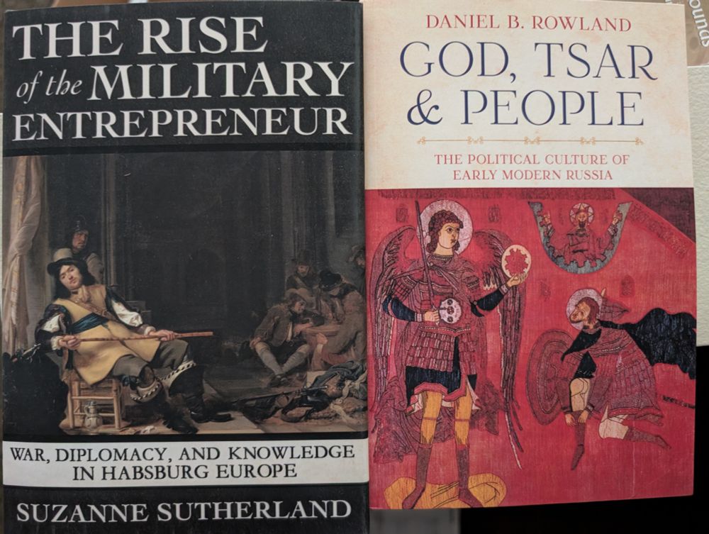 "The Rise of the Military Entrepreneur" by Suzanne Sutherland and "God, Tsar, & People" by Daniel B. Rowland.