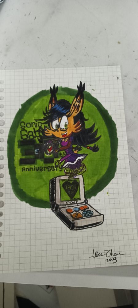 Back in 2023,the year was surely hit the fandom of SONIC,it's the 30th anniversary of Sonic SatAM.
So I drew a little Nicole post.