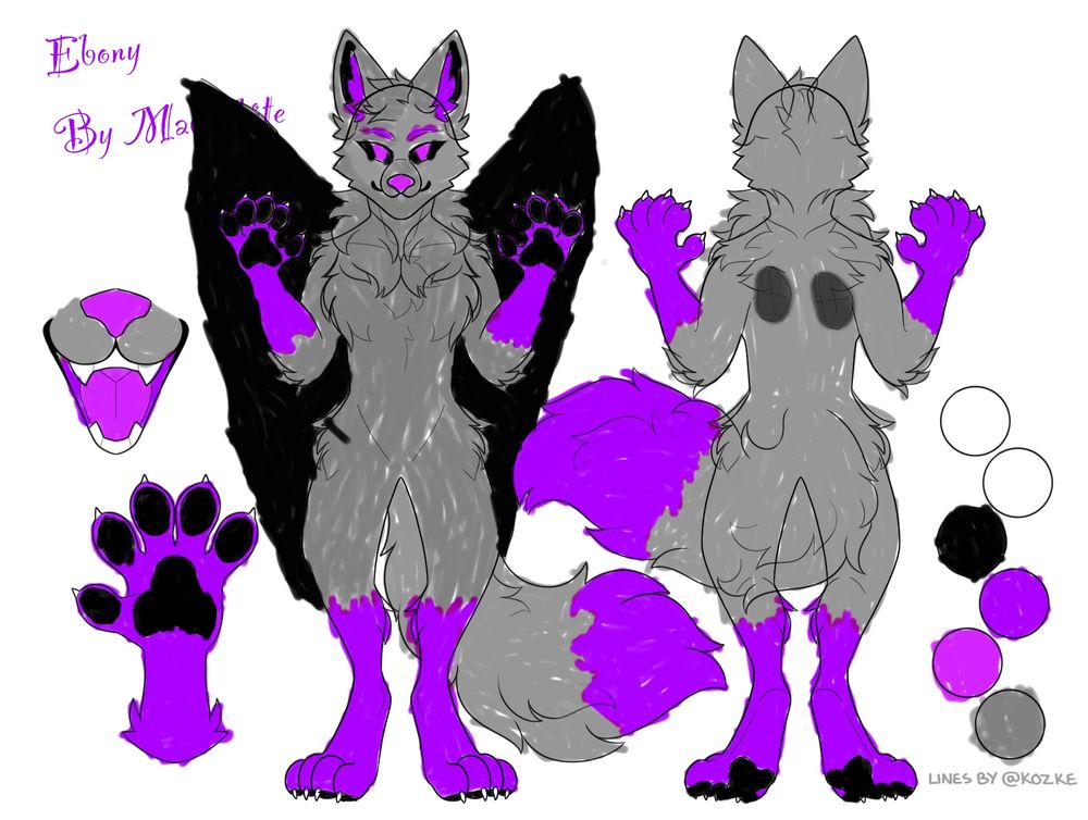 Ebony the winged wolf